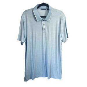 Perry Ellis Mens Light Blue Polo Shirt Size XL Slim Fit Polyester Blend